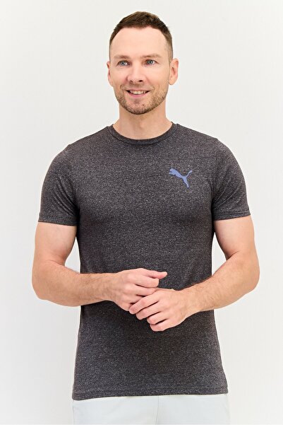 Puma Men Slim Fit Short Sleeve Outdoor T-Shirt, Dark Heather Grey