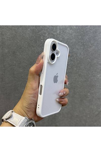 Choice TPU and PC For iPhone 16 Pro White Candy Shockproof Silicone Bumper Phone Case For iPhone 16 15 14 1