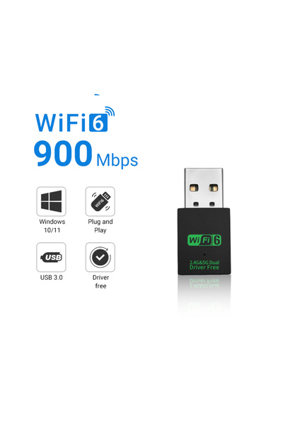 Choice WIFI 6 WALRAM AX900 WiFi 6 USB WiFi Adapter Wireless Ethernet Network Card 2.4G/5GHz Dual Band Drive