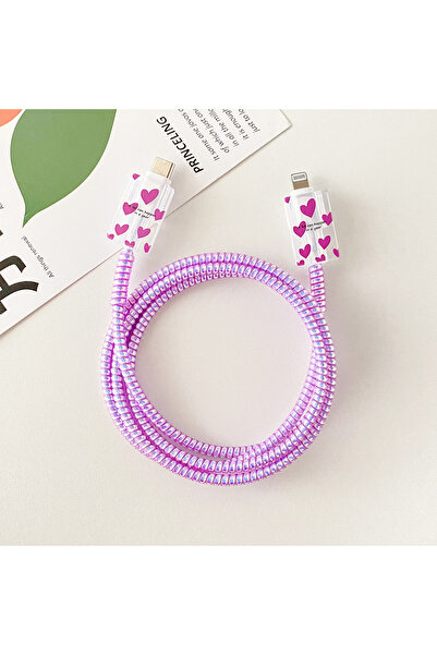 Choice غطاء منظم وواقي لجهاز الشحن من أبل تدريجيًا على شكل قلب حب لطيف باللون...