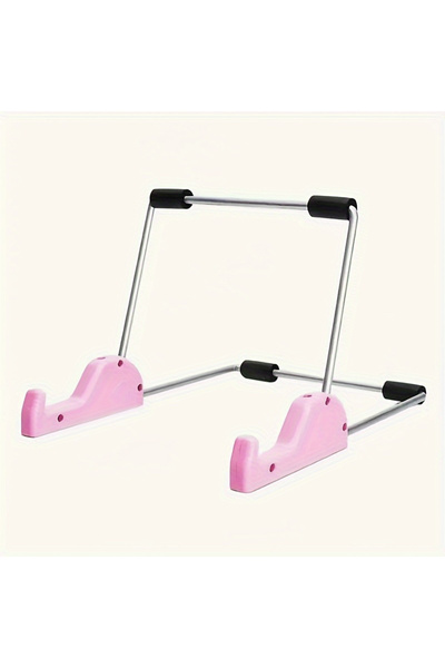 Choice حامل كمبيوتر لوحي قابل للطي متعدد الوظائف باللون الوردي - مناسب لمختلف الأجهزة، وخفيف الوزن، وداعم للكمبيوتر المحمول