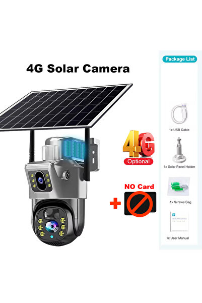 Choice كاميرا 4G بدون بطاقة V380 Pro WiFi تعمل بالطاقة الشمسية 4G عدسات مزدوجة خارجية 8 ميجابكسل بطارية منخفضة الطاقة كاميرا IP PIR