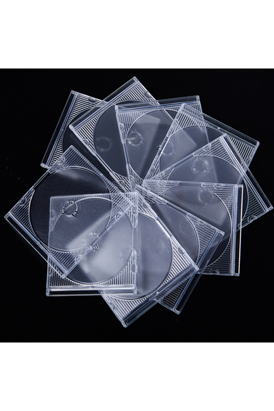 Choice1 10pcs 5/10pcs Clear Plastic CD/DVD Storage Case Single Disc Boxes Household Standard Empty CD Holder