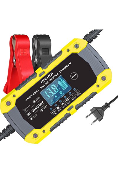 Choice شاحن بطارية السيارة SWT-1880 بمقبس الاتحاد الأوروبي الأصفر 12 فولت 10 ...