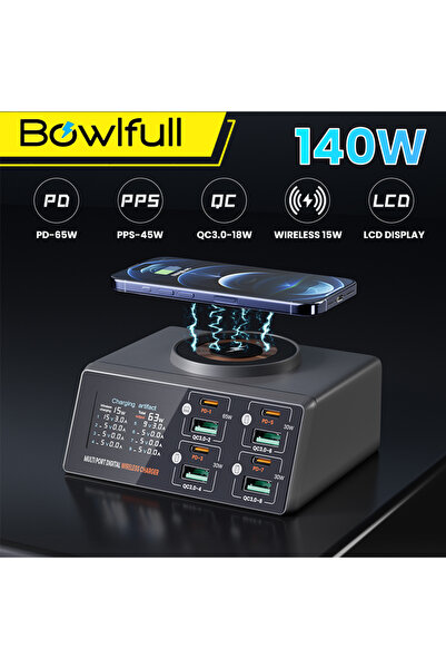 choice2 UK Plug Multiport USB Charger 140W 4 Type C 4 USB PD3.0 QC3.0 Fast Ch...