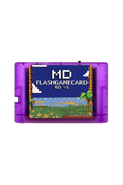 Choice بطاقة ألعاب ميجا جينيسيس V1 الأرجوانية 3000 في 1 مع بطاقة TF سعة 4 جيجابايت EDMD لجهاز سيجا جينيسيس ميجا درايف ماستر