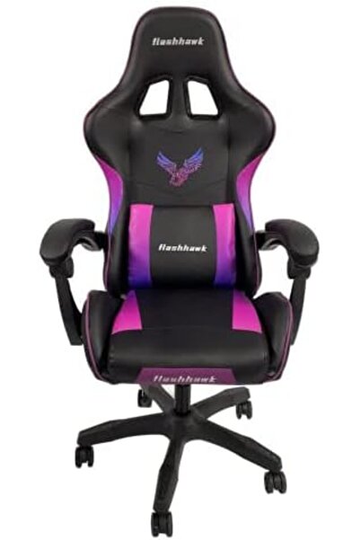 sharpdo Comfortable Gaming Chair with Adjustable Height and High Backrest - Synthetic Leather, Black