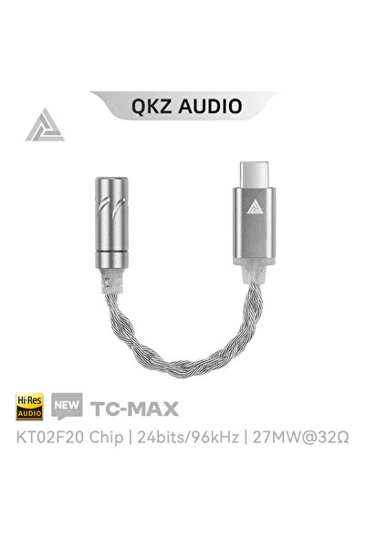 Choice TC-MAX Silver QKZ TC MAX Pro واجهة تحويل USB Type C إلى 3.5 مم مكبر صوت سماعة الرأس Dec