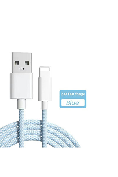 Choice 1 متر أزرق، عبوة واحدة، 1/2/3 قطع، 3.3 قدم/6.6 قدم، كابل شحن سريع USB-...