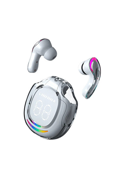 Choice سماعات رأس TWS HK9 بيضاء لاسلكية بتقنية البلوتوث 5.3 وسماعات أذن ENC رياضية للألعاب مع خاصية تقليل الضوضاء