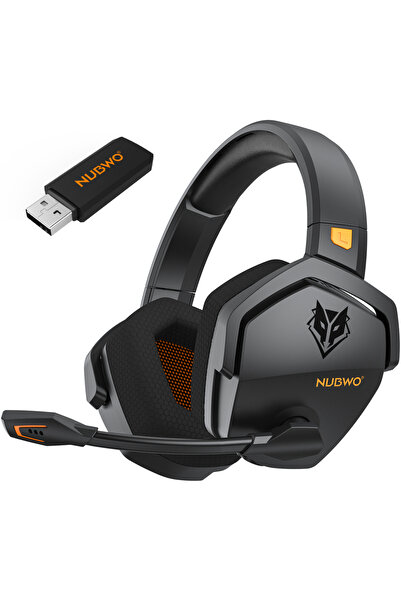 choice2 سماعة ألعاب لاسلكية مزدوجة NUBWO G06 من BlackOrange مزودة بميكروفون لأجهزة PS5 وPS4 والكمبيوتر الشخصي والهاتف المحمول وSwitch
