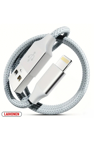 Choice كابل شحن لايتنينج معتمد من MFi بطول 2 متر، قطعة واحدة بيضاء، قطعة واحد...