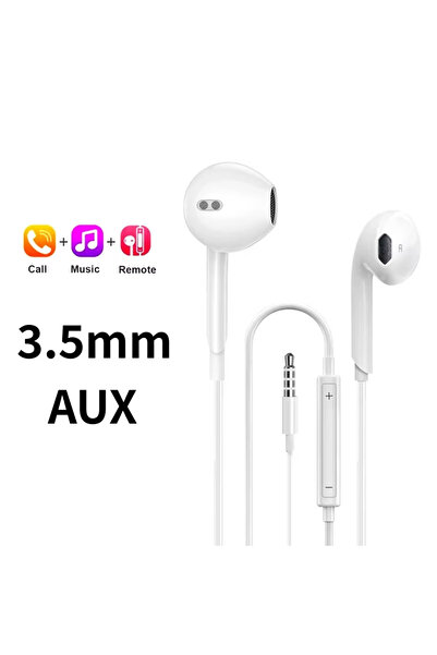 Choice سماعات رأس أصلية AUX مقاس 3.5 مم لهواتف Xiaomi 15 14 13 12 11 10 Pro Redmi Note K50 Samsung Huawei TypeC W