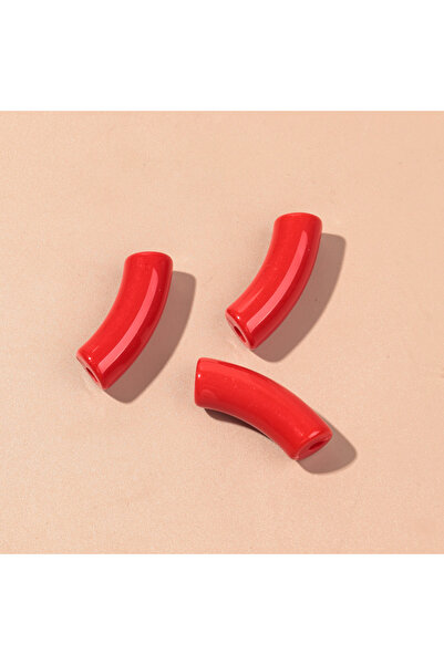 Choice7 11x35mm red 20pcs/lot Acrylic 11MM Bamboo Tube Beads Solid Color Chun...