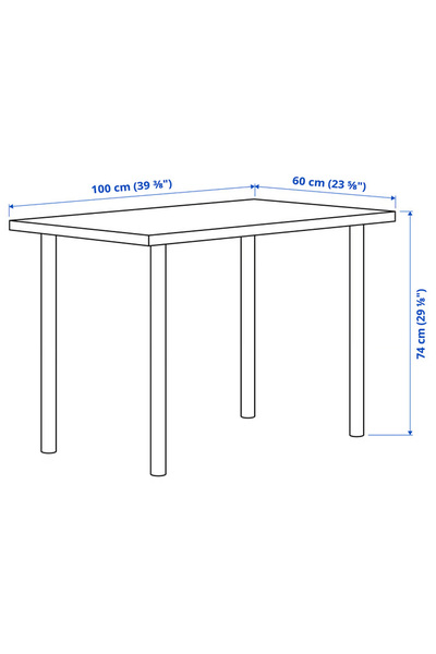 IKEA LINNMON / ADILS Desk, black-brown, 100x60 cm