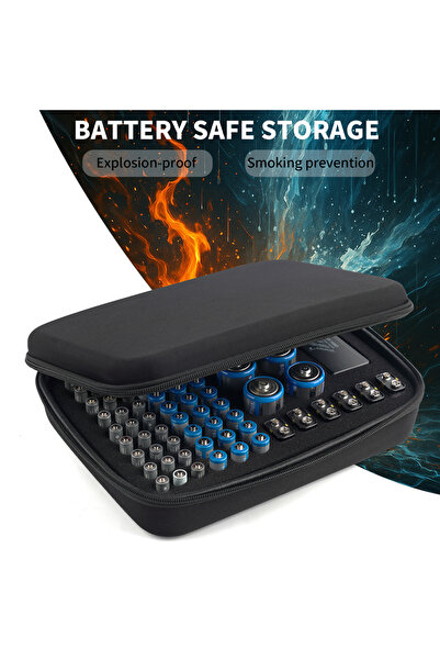 Choice Hard Battery Organizer Storage Box, Battery Organizer Carrying Case Bag AA AAA C D 9V - with Tes...