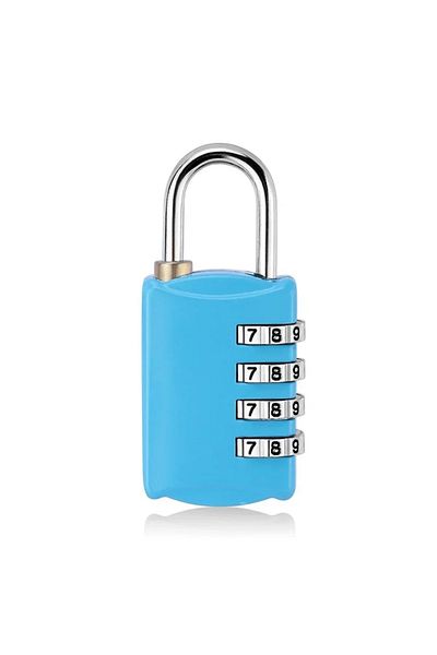 Choice blue-1pc Mini 4-Dial Digit Combination Lock for Travel Resettable Security Padlock for Luggage Gym U