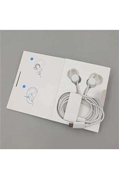 Choice سماعة أذن سلكية بيضاء بمنفذ USB من النوع C لهاتف Google Pixel 9 Pro Fo...