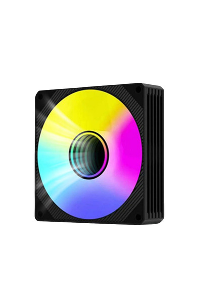 Choice علبة كمبيوتر A-RGB أخرى سوداء CX FUTRUE مقاس 9 سم ومروحة تبريد 3 سنون ARGB + 4 سنون واجهة PWM مناسبة لـ