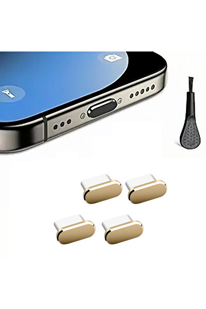 Choice 4 قطع من سدادة الغبار USB C باللون الذهبي مع فرشاة تنظيف وغطاء قابس US...