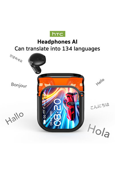Choice سماعات أذن بلوتوث 6.0 سوداء AI 【HTC NE20】 سماعات أذن مترجمة AI OWS شاش...