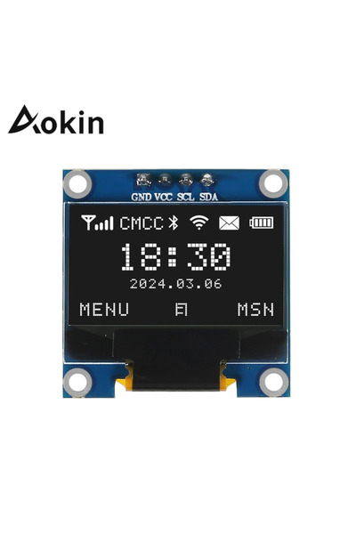 choice2 White Aokin 0.96 inch OLED Display Screen Module I2C IIC 128x64 SS - D - 1306 3.3V-5V Blue/blue Yell