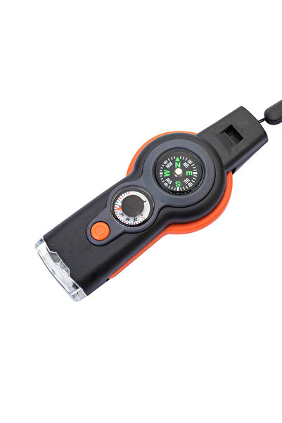 Choice Orange 1pc 7 in1 Outdoor Survival Whistle Emergency Tools Camping Hiking Rescue Emergency Loud Whist