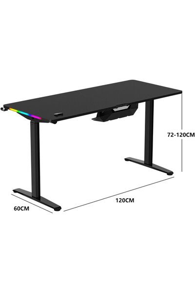 sharpdo Standalone Electric Adjustable Desk, Comfortable L-Shaped Desk with Single Motor, Large Computer Des