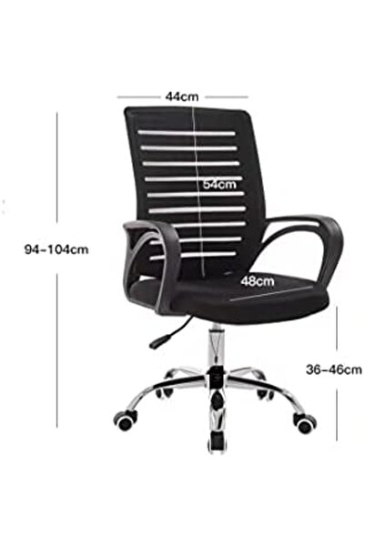 sharpdo Sharbedo Office Chair, Comfortable Swivel Computer Chair, Adjustable Height, Black, Stainless Steel