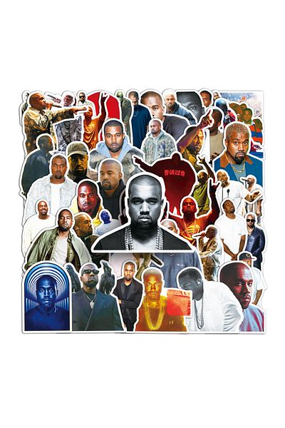 Choice MULTICOLOR 50Pcs Kanye Stickers kanye west DIY Stickers Scrapbooking Phone Luggage Skateboard Waterp