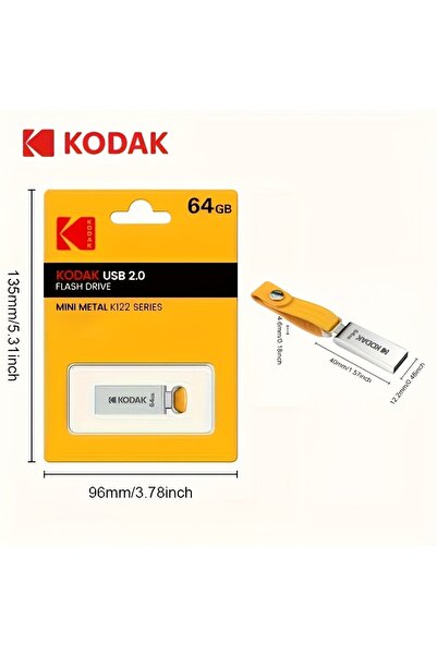 Kodak 18D-K122-128GB metal USB flash drive, 32GB/64GB/128GB USB 2.0, portable car music USB storage