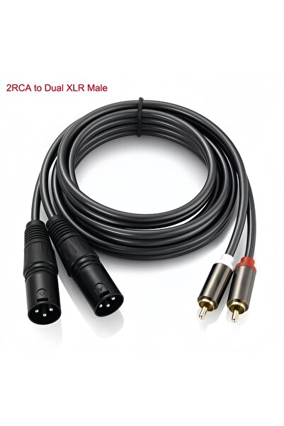 Choice1 كابل صوت محمي من طراز B بطول 1.5 متر، من 2RCA إلى XLR مزدوج (ذكر/أنثى...