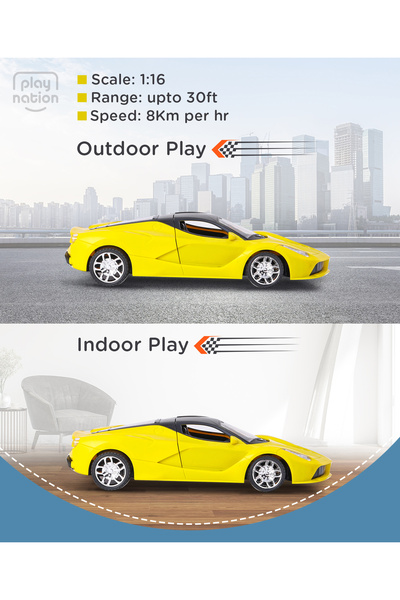 PlayNation Play Nation Speed Racing Remote Control Car, 1:16 Scale, 3 Years+, 26.5 x 11 x 5 cm - Yellow