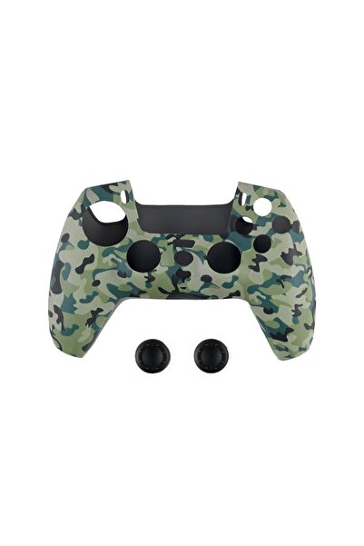 Spartan Gear Carcasă din silicon pentru controler și protecție butoane Spartan Gear Green Camo