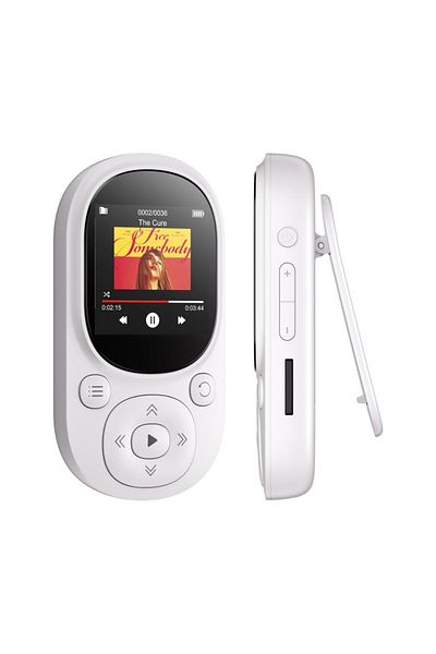 Choice 64GB WHITE 64GB Clip MP3 Player Bluetooth 5.3, MECHEN Mini Portable Music Player with FM Radio Recor