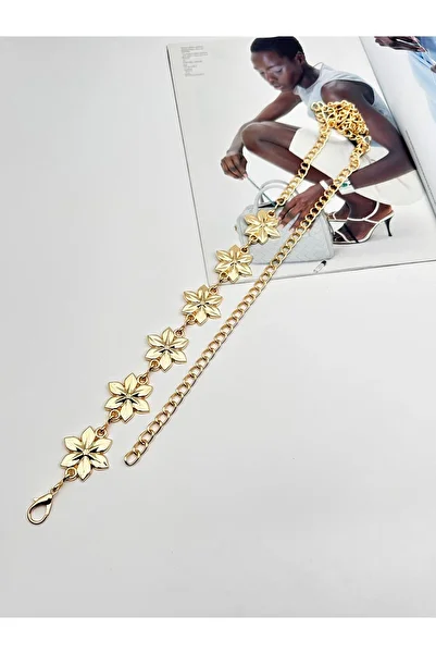 Desre Moda Flower Pattern Chain Belt Women's Belt Dress Belt Body Belt Waist Belt