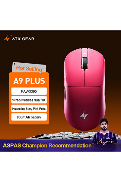 Choice فأرة الألعاب اللاسلكية A9 Plus-Rose ATK Dragonfly A9 Ultra PAW3950 خفي...