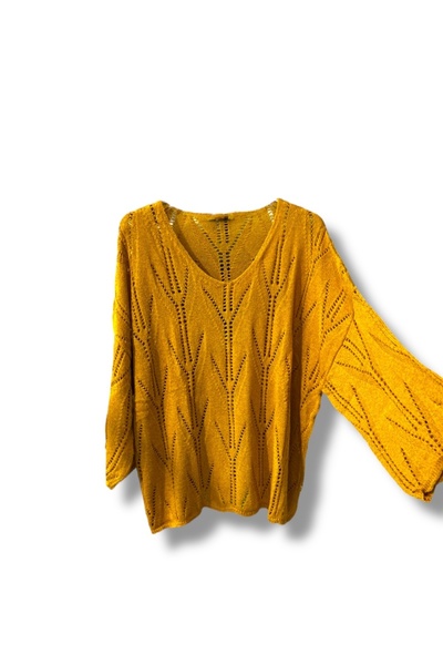 SUMEF Oversize ανοιχτόχρωμη μερσεριζέ πλεκτή μπλούζα γυναικεία λαιμόκοψη V (Συμβατό με μέγεθος 38-52)