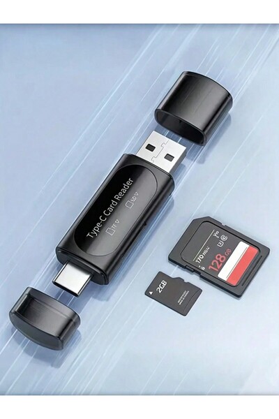 Choice black USB card reader, 4-in-1 SD/MicroSD/SDXC/SDHC card adapter, dual slot memory card reader