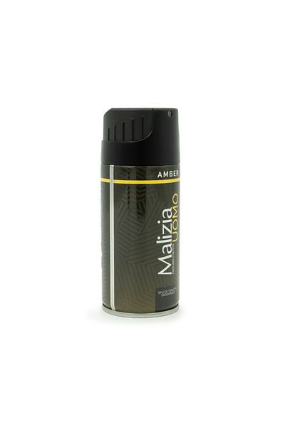Malizia Uomo Amber Deodorant Body Spray for Men 150ml|Premium Brand,Warm Amber Scent,Men’s Grooming