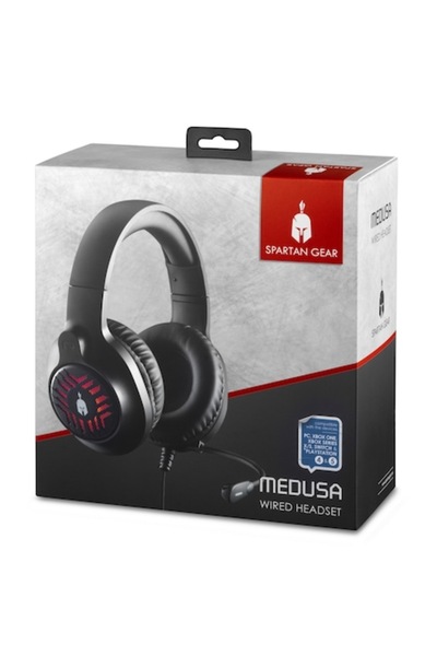 Spartan Gear Medusa Wired Gaming Headset, Black