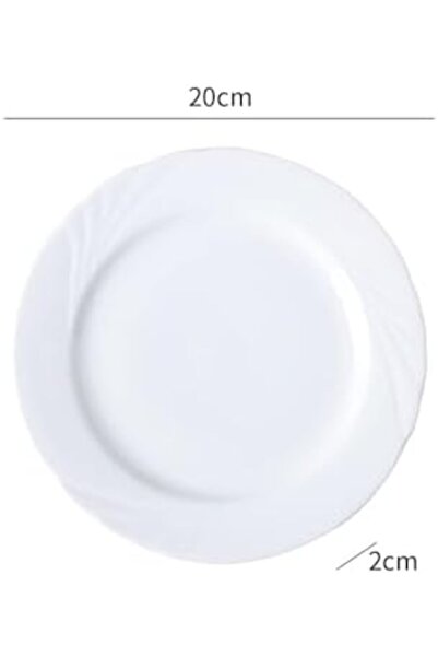 sharpdo 3-Piece Dinnerware Set, 8-inch, White, Ceramic by Sharbedo