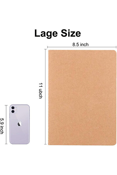 KEYIA Set of 12 notebooks, paper, brown/white, 28 x 21.5 cm