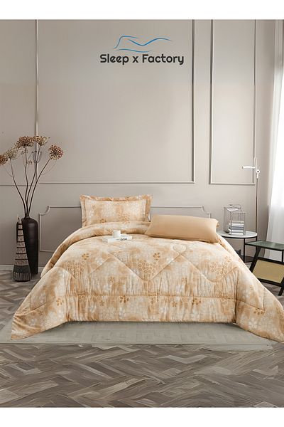 Sleep x Factory Rest Dose 4-Piece Comforter Set – Soft Polyester Fabric & Filling – Size 240×180 cm