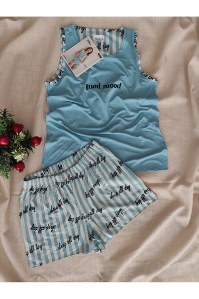 Mihra Milan Kumaş Askılı Şortlu Kadın Pijama Takımı S/M-L-XL-XXL