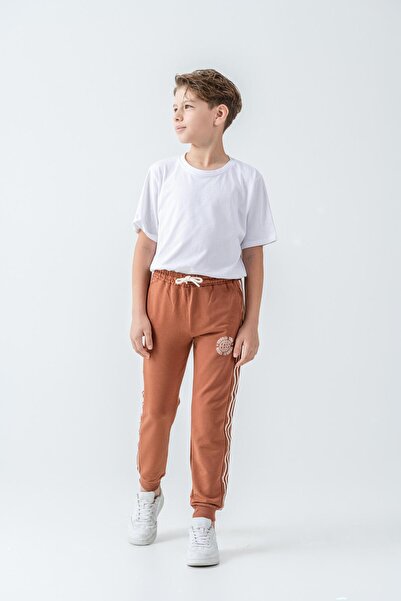 Mışıl Kids Παγκόσμια εμπριμέ αγορίστικη φόρμα με ρίγες στα πλαϊνά