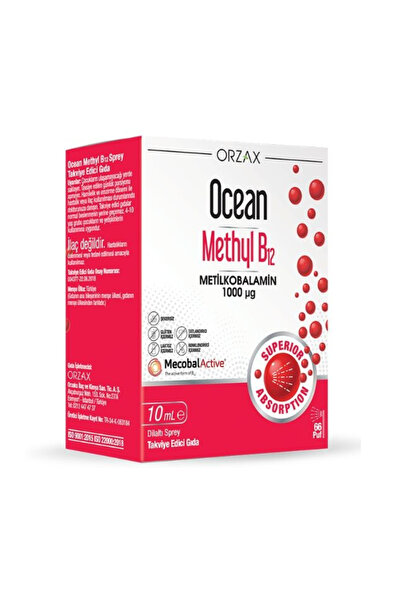 Ocean Orzax Methyl B12 Sprey | 1000 mcg | 10 ml | 66 Puf