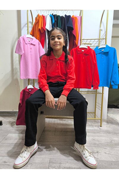 mco UNISEX Copii Adolescent Guler polo cu mânecă lungă Țesătură respirabilă p...