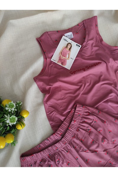 Mihra Milan Kumaş Askılı Şortlu Kadın Pijama Takımı 50106