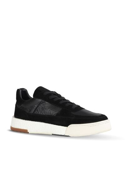 Bueno Shoes Pantofi sport pentru bărbați din piele intoarsa neagra-parașuta 16ma8245